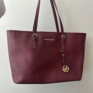 Michael Kors Saffiano Leather Tote with Gold Hardware